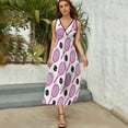 thumbnail image 3 of Vivid Pink Tennis Rackets Pattern Dress Fashion Boho Beach Long Dresses Female Party Printed Maxi Dress, 3 of 9