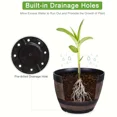 thumbnail image 4 of VAETTLO 2-Pack 8 Inch Whiskey Barrel Planter with Drainage Holes & Saucer, Small Resin Flower Pot Imitation Wine Barrel Design, Rustic Garden Pots for Herbs, Succulents, Indoor Outdoor Decor, 4 of 5