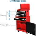 thumbnail image 6 of Ktaxon 2 in 1 Rolling Tool Chest Storage Cabinet, Mechanic Tool Organizer Box, w/5 Drawers, Black & Red, 6 of 8