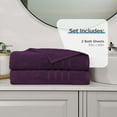 thumbnail image 3 of Martex 2-Pack Bath Sheet Set | 100% Cotton Extra Large 33" x 65" Towels | Dark Purple, 3 of 4