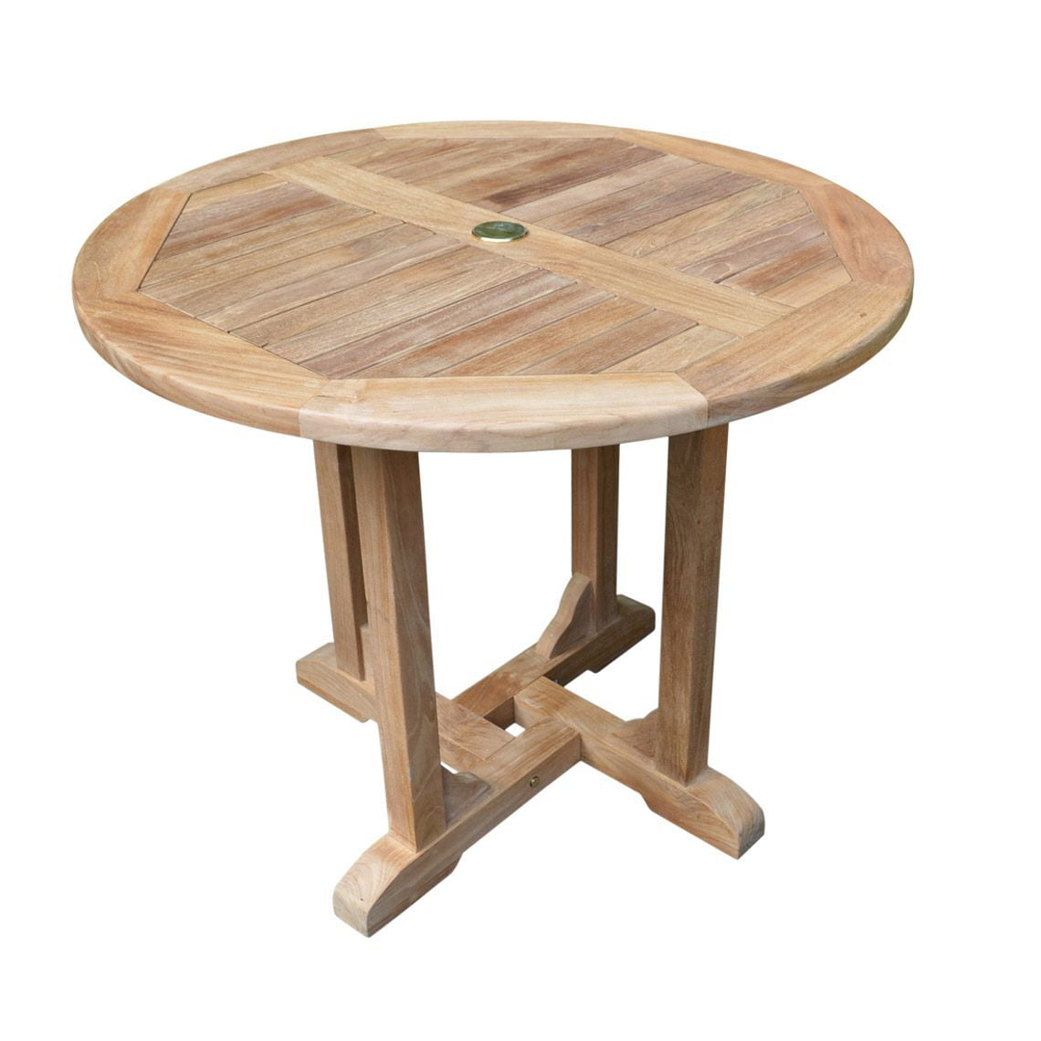 Titan Great Outdoors Grade A Teak 35in Round Dining Table, Indoor
