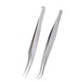 thumbnail image 4 of 2 Pcs Pinces à Extensions de Cils en Acier Inoxydable Pointe Droite Courbée Pinces à Cils pour Applications d'Extensions de Cils avec Boîte de Rangement, 4 of 7