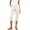 White, variant on Yertdoel Capri Pants for Women Elastic Waist Button Split Hem Solid Color Workout Capris with Pockets Daily Cozy Casual Lightweight Capri Pants