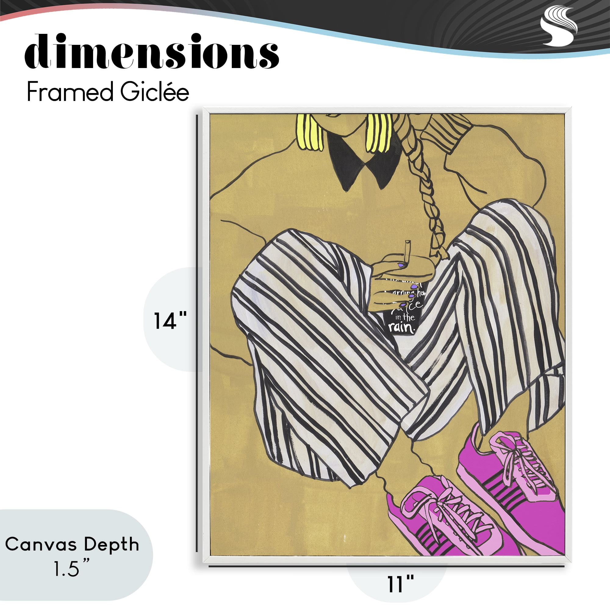 Stupell Industries Crimson Thread Fashionista White Framed Giclee Art, design by Melissa Wang