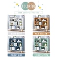 thumbnail image 6 of IOTXY Simple Bookcase with Legs - 3 Tier 7 Cubes Freestanding Low Display Cabinet, Bright Blue, 6 of 8