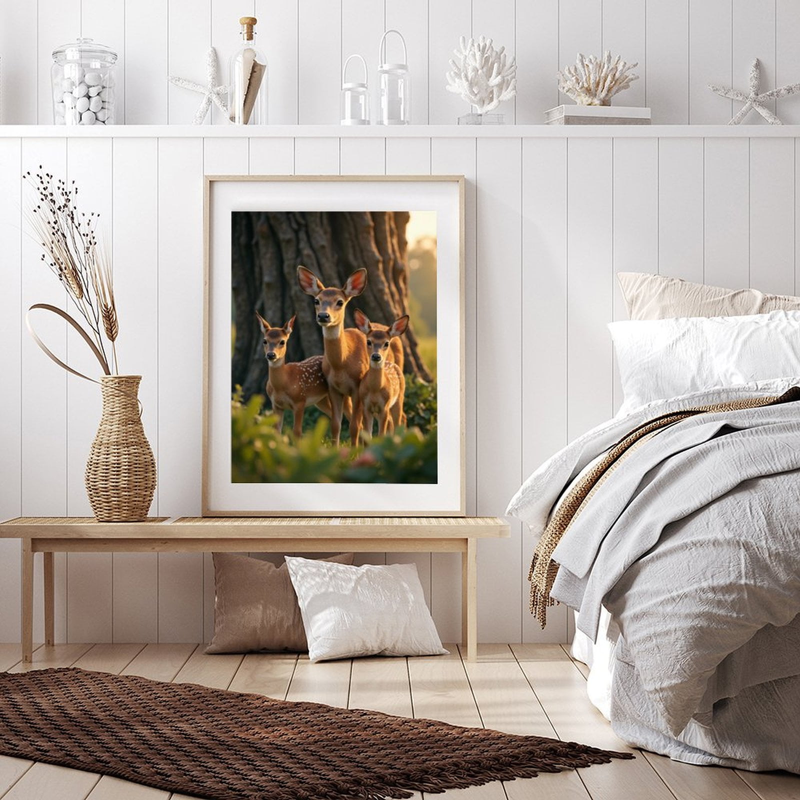 Diamond Art Kits for Adults - 5d Deer Family In Forest Light Diamond Painting for Adults, Diamond Art for Adults Beginners, Diamond Painting Kits for Adults for Home Wall Decor