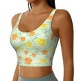 thumbnail image 2 of Fotbe Tree Palms Lemon Pattern Womens' Sports Bra Longline Wirefree Padded with Medium Support Sports Moisture-Wicking Workou Vest,Tank Top-Small, 2 of 9