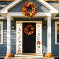 thumbnail image 4 of Thanksgiving Door Couplet Curtain Set, Pumpkin Maple Leaf Turkey Patterned Door Hanging, 2 Panel Harvest Festival Decor, Ornament for Front Door Home Thanksgiving, 4 of 7