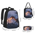 thumbnail image 2 of Pofeuu Winter Fire Dragon Print Backpack Travel Backpacks With Lunch Bag Pencil Bag Set 3 pcs Set Cartoon Backpack, 2 of 7