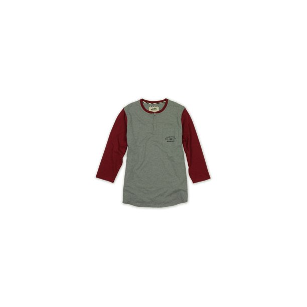 Camiseta Henley Vans Manning Baseball Sleeve para Hombre Gris Pequeño