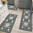 thumbnail image 3 of Farmhouse Kitchen Rugs Sets 3 Piece with Runne, Non Slip Kitchen Rugs and Mats Non Skid Washable, Bohemian Kitchen Floor Mat for Hallway Entryway Laundry Room, Black, 3 of 6