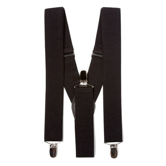 Gravity Threads Classic 1.3 Inch Wide Clip Suspenders, Black