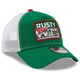 thumbnail image 3 of Men's New Era Green/White Rusty Wallace Legends 9FORTY A-Frame Adjustable Trucker Hat, 3 of 4