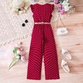 thumbnail image 5 of PEASKJP Toddler Jumpsuit Girl Pants Girls Jumpsuit Striped Sleeveless Girl Casual Rompers Suspender Wide Leg Pants Jumpsuit,Red 8-9 Years, 5 of 9