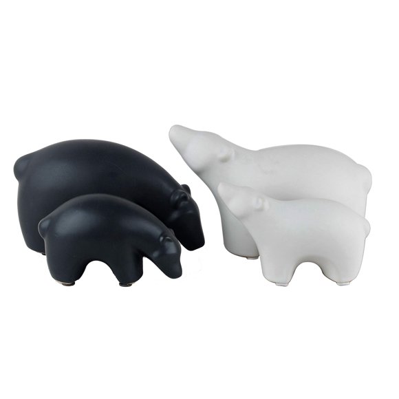 NWFashion Figurines d'Animaux en Céramique Décoration Maison Meubles de Bureau (Ours Blanc&Noir)