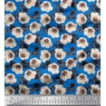 thumbnail image 1 of Soimoi Blue Heavy Canvas Fabric Rose Flower Watercolor Printed Fabric 1 Yard 58 Inch Wide, 1 of 3