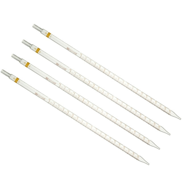 Uxcell Graduated Dropper Pipettes 4 Pcs 20ml Reusable Borosilicate Glass Pipette without Rubber Caps Clear