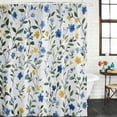 thumbnail image 3 of Blue Yellow Spring Floral Waterproof Fabric Shower Curtain,Elegant Summer Botanical Green Waterproof Fabric Shower Curtain for Bathroom Bathtubs Shower Curtains with 12 Hooks Extra Long 72x96, 3 of 8