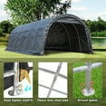 thumbnail image 6 of Erommy 12 x 24 FT Heavy Duty Carport, Outdoor Anti-Snow All Covered Portable Garage with Reinforced All-Steel Frame for Car, Truck, Boat, 6 of 9