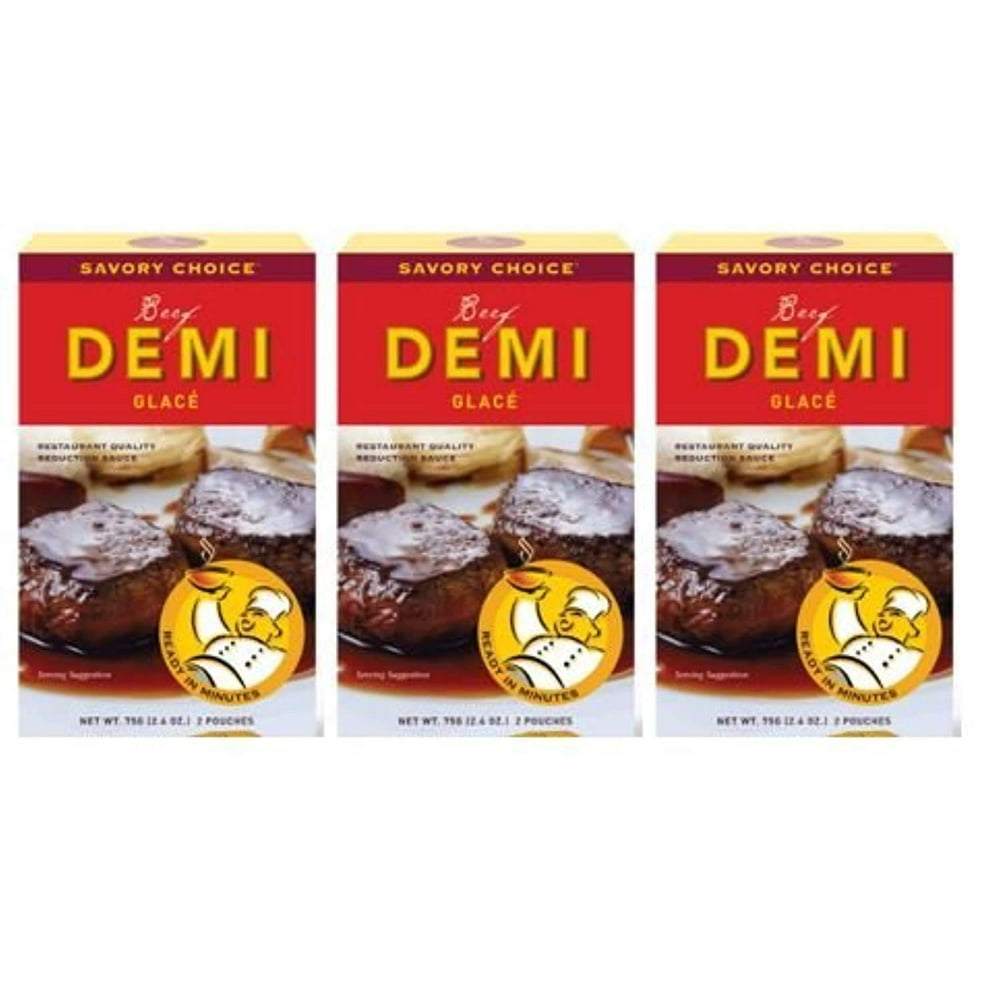 Savory Choice Beef Demi Glace Reduction Sauce 2.6 oz Pack of 3