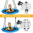 thumbnail image 2 of KloKick Saucer Tree Swing 700lb 40in for Kids Adults  Waterproof Flying Seat Sets with 2pcs Tree Hanging Straps, Heavy-Duty Steel Frame & Adjustable Ropes, Blue, 2 of 7
