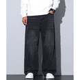 thumbnail image 2 of Mrmall Mens Wide Leg Jeans Baggy Y2k Loose Fit Casual Denim Jeans Skater Trousers Streetwear, 2 of 6