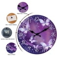 thumbnail image 5 of Purple Wall Clock for Girls Bedroom 12 Inch Butterfly Wall Clocks Battery Operated Silent Round Glass Wall Clock, 5 of 6