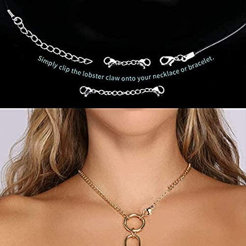 10Pcs Stainless Steel Necklace Chain Necklace Extenders Gold Silver for Jewelry Making Necklace Extenders