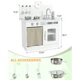 thumbnail image 4 of Pirecart Kids Play Kitchen with Ample Storage and Cooking Accessories, Toddler Kitchen Playset with Simulated Gas Tray, Clicking Knobs, Sink, Faucet, White, 4 of 7