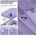thumbnail image 4 of Compatible with iPhone 14 Case with Screen Protector (Camera Protection + Soft Microfiber Lining) Liquid Silicone Phone Case 6.1 inch 2022, Light Purple, 4 of 14