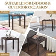 thumbnail image 6 of Crestlive Products Outdoor Side Table Set of 2,Small Square Metal End Table Weather Resistant Pool Side Tables for Patio Balcony(Brown), 6 of 7