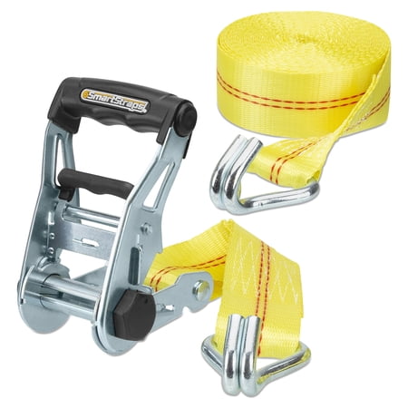 SmartStraps RatchetX 1.5" x 14ft Commercial Tie Down Strap, Yellow, 1 Pack - 1,677lb SWL