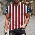 thumbnail image 2 of Independence Day Mens Summer Tops USA Star Stripes Graphic Tees Crew Neck Slim Fit 4th July Patriotic T-Shirts Memorial Day Shirts, 2 of 5