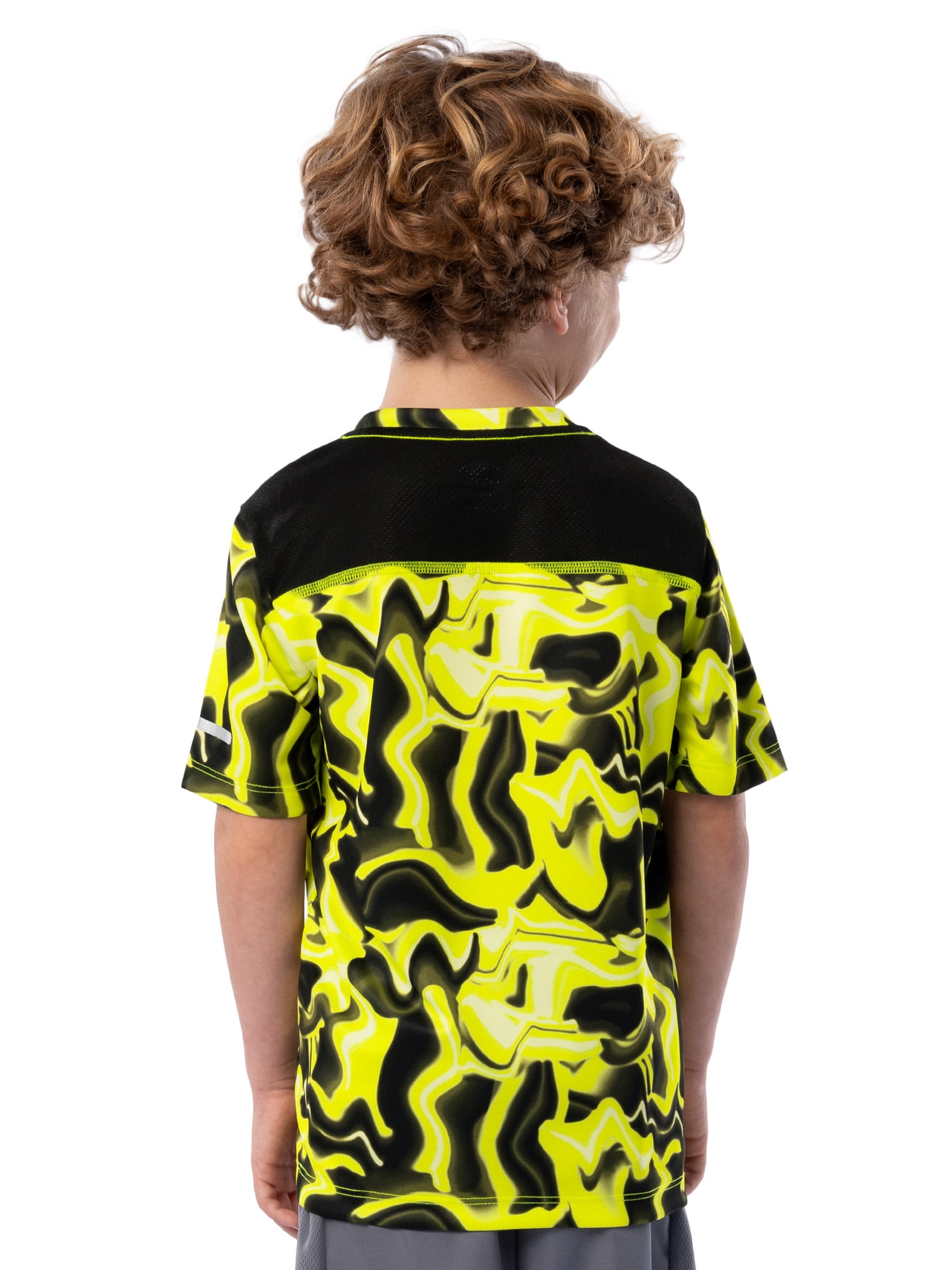 Athletic Works Boys Active Solid and Print Short Sleeve T-Shirts, 3-Pack, Sizes 4-18 & Husky