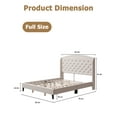 thumbnail image 7 of Homhougo Full Size Bed Frame, Upholstered Platform Bed with Wingback Headboard and Button Tufted Design, Wood Slat Support, Easy Assembly, No Box Spring Needed,Beige, 7 of 7