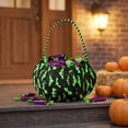 thumbnail image 5 of CRAGRSI LED Lighted Knitted Halloween Bags Candy Bags for Kids Halloween Party Favors 6.3 x 5.1 Inch Green, 5 of 7