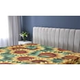thumbnail image 5 of Ambesonne Floral Fitted Sheet, Sunflowers Pattern Summer, King Size, Burnt Orange Laurel Green, 5 of 5