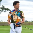 thumbnail image 3 of Fotbe Stained Glass Cat Art Camiseta Polo de Golf para Hombre con Estampado – Camisa Deportiva Transpirable con Cuello Abotonado-3X-Large, 3 of 6