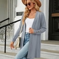thumbnail image 5 of oieyuz Cardigan for Women Fall 2023 Lightweight Long Sleeve Long Knit Coat Trendy Solid Color Outwear, 5 of 7