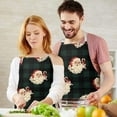 thumbnail image 3 of Green and Black Christmas Plaid Santa Apron-Garden Aprons for Women with Pockets-Cotton Linen Waterproof Kitchen Cooking Gardening Aprons Adjustable for Kitchen,Cooking,BBQ and Salon 32"x27", 3 of 7