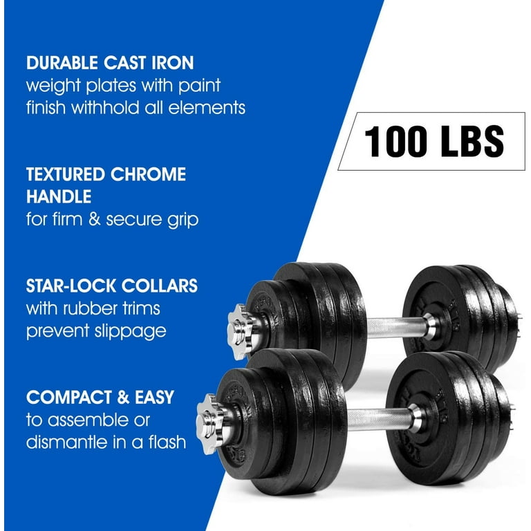 Yes4All 100 lbs Adjustable Dumbbells Dumbbell Connector Combo Set