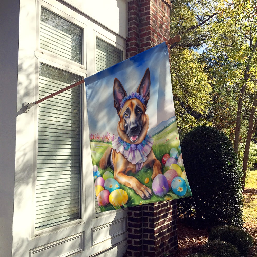 Belgian Malinois Easter Egg Hunt House Flag 28 in x 40 in
