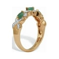 thumbnail image 2 of PalmBeach Jewelry .41 TCW Oval Cut Genuine Emerald and Diamond Accent 18k Yellow Gold-Plated Sterling Silver Ring, 2 of 5