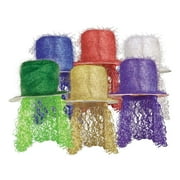 Beistle 60704-MC - Tinsel Top Hat with Curly Wig - Pack of 6