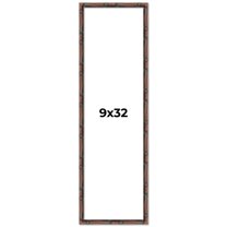 9x32 Frame Brown Bamboo with Dark Coffee/Walnut Finish | Solid Wood Picture Frame Width 0.75 Inches