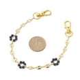 thumbnail image 3 of Acrylic Imitation Pearl Beaded Flower Purse Chain Brass Coffee Bean Chain bag Strap with Lobster Claw Clasp Golden 27cm, 3 of 4