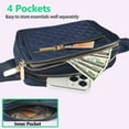 thumbnail image 4 of Fanny Packs for Women,Fashionable Crossbody Belt Bags Waist Pack for Teen Girls,Bum Hip Bag for Travel Hiking Cycling Running,Easy Carry Any Phone,Wallet(Dark blue), 4 of 5