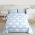 thumbnail image 2 of Homewish Boys Girls Blue Love Heart Full Size Comforter Sets 3-Piece,Dreamy Princess Bedding Comforter Set,Happy Valentine's Day Lightweight Bedding Sets,Lightweight Room Decor,Reversible, 2 of 8