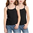 thumbnail image 5 of NAISIBABY Girls Tank Tops 2-Pack, Ultra-Soft Spaghetti Strap Scoop Neck Kids Dance Ballet Sports Camisole Black Size 10, 5 of 5