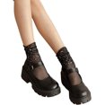 thumbnail image 4 of YooGuoGuo Women's Fishnet Floral Lace Transparent Socks, 4 of 6